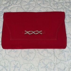 Annie Red Velvet Clutch Shoulder Crossbody Preowned